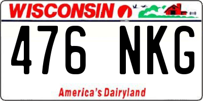 WI license plate 476NKG