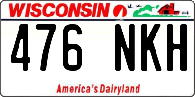 WI license plate 476NKH
