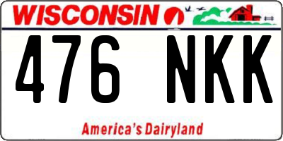 WI license plate 476NKK