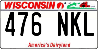 WI license plate 476NKL