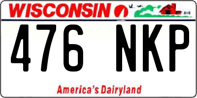 WI license plate 476NKP