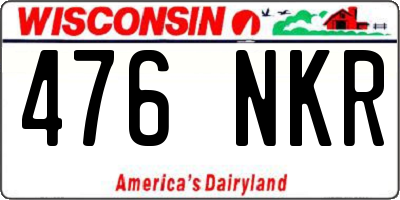 WI license plate 476NKR