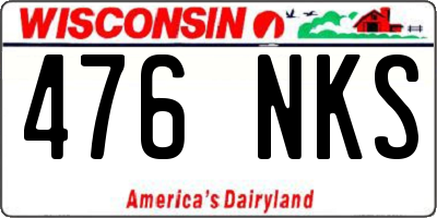 WI license plate 476NKS