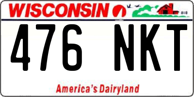 WI license plate 476NKT