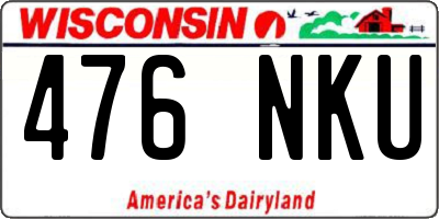 WI license plate 476NKU