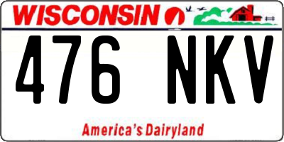 WI license plate 476NKV
