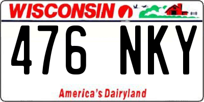 WI license plate 476NKY
