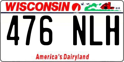 WI license plate 476NLH