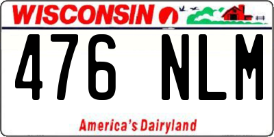WI license plate 476NLM