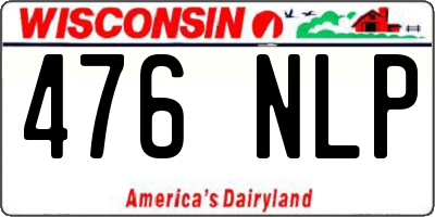 WI license plate 476NLP