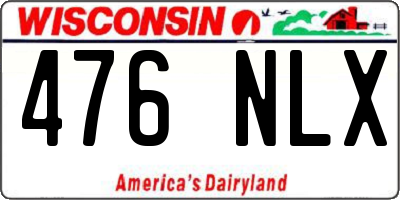 WI license plate 476NLX