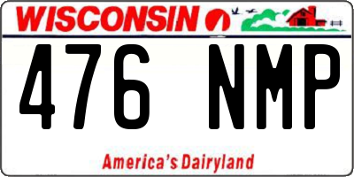 WI license plate 476NMP