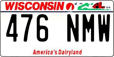 WI license plate 476NMW