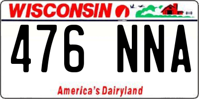 WI license plate 476NNA
