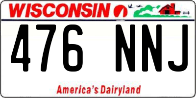 WI license plate 476NNJ
