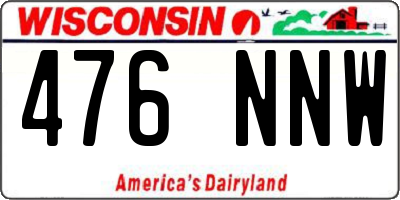 WI license plate 476NNW