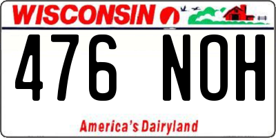 WI license plate 476NOH