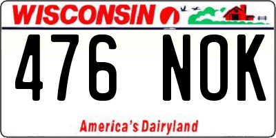 WI license plate 476NOK