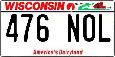 WI license plate 476NOL