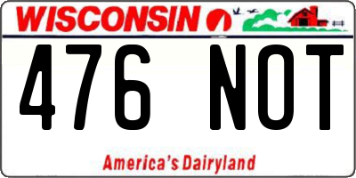 WI license plate 476NOT