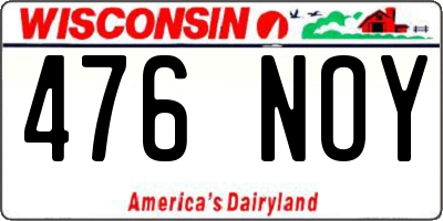 WI license plate 476NOY