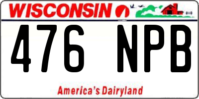 WI license plate 476NPB