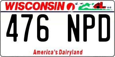 WI license plate 476NPD