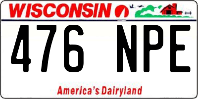 WI license plate 476NPE