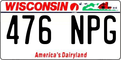 WI license plate 476NPG