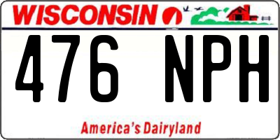 WI license plate 476NPH