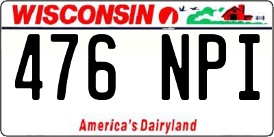 WI license plate 476NPI