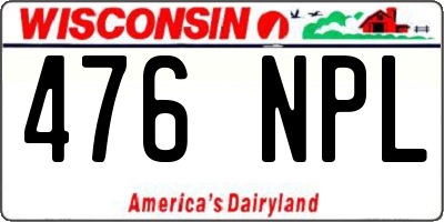 WI license plate 476NPL