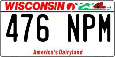 WI license plate 476NPM