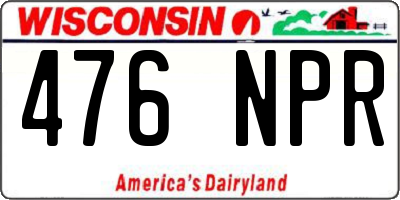 WI license plate 476NPR