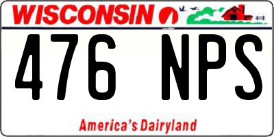 WI license plate 476NPS