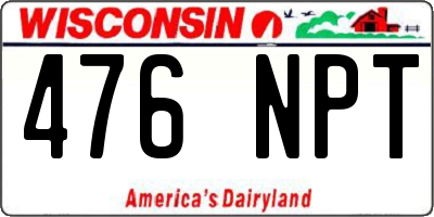 WI license plate 476NPT