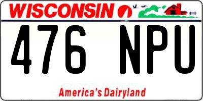 WI license plate 476NPU