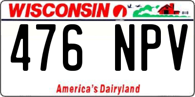 WI license plate 476NPV