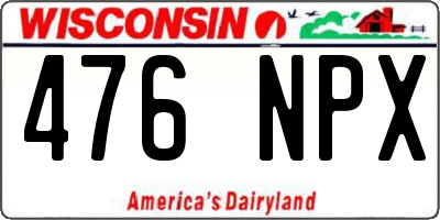 WI license plate 476NPX