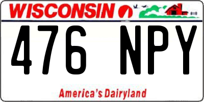 WI license plate 476NPY