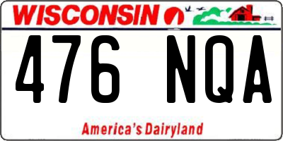 WI license plate 476NQA