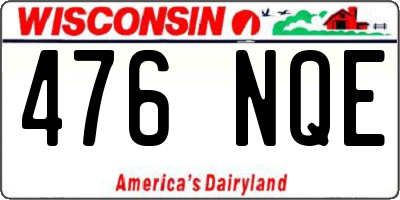 WI license plate 476NQE