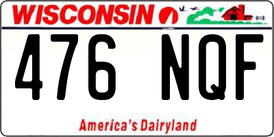 WI license plate 476NQF