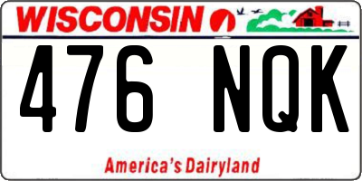 WI license plate 476NQK