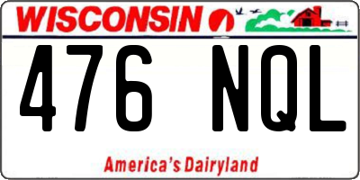 WI license plate 476NQL
