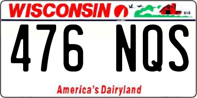 WI license plate 476NQS