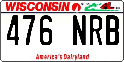 WI license plate 476NRB