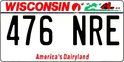 WI license plate 476NRE