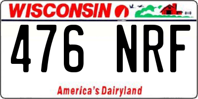 WI license plate 476NRF