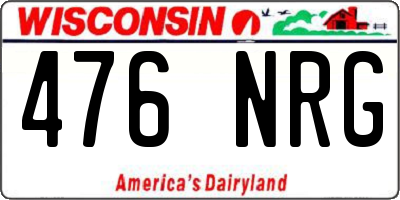 WI license plate 476NRG